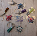 Journey and roses acrylic keychains
