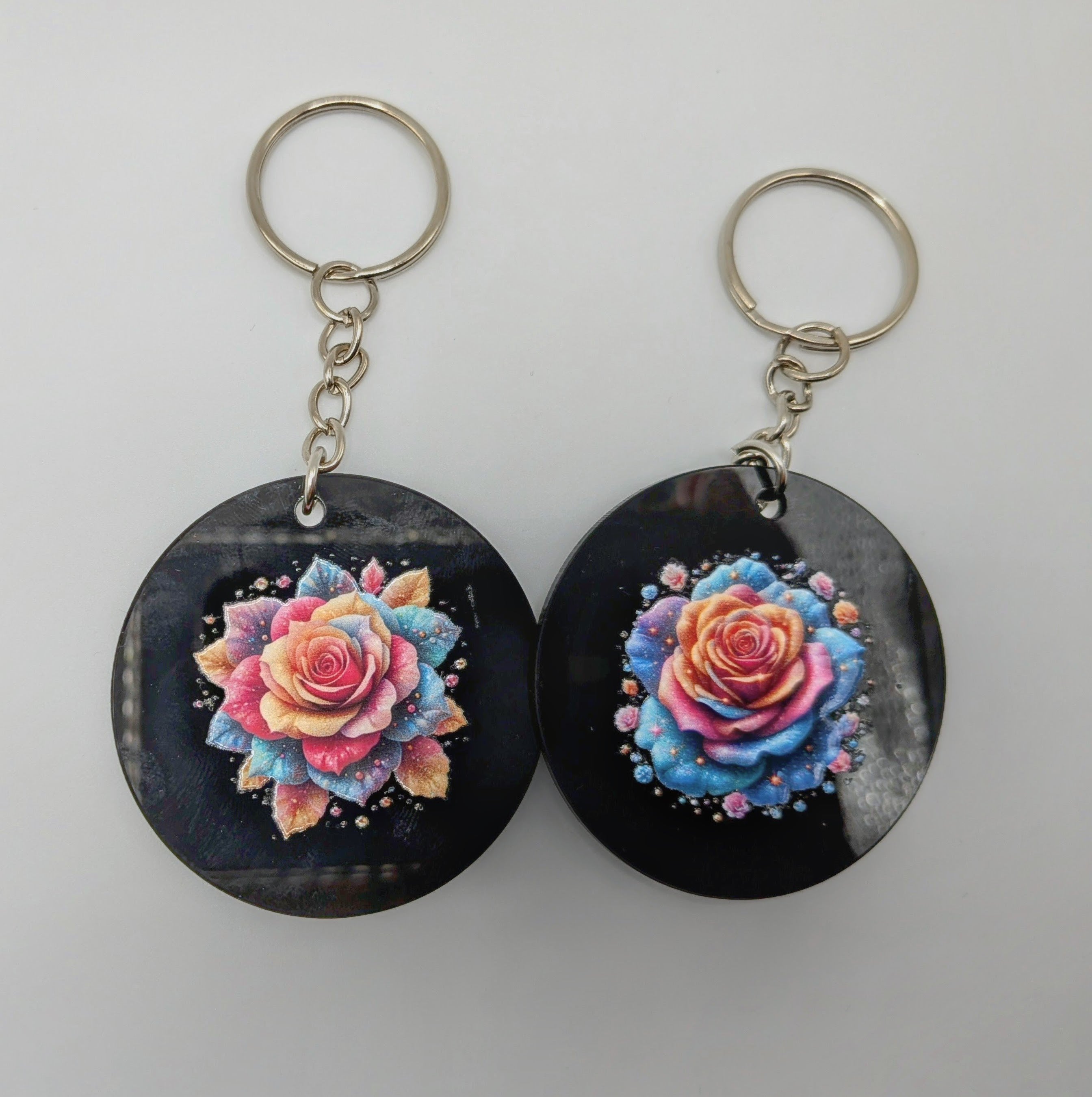 NEW!!! Black acrylic rose keychains