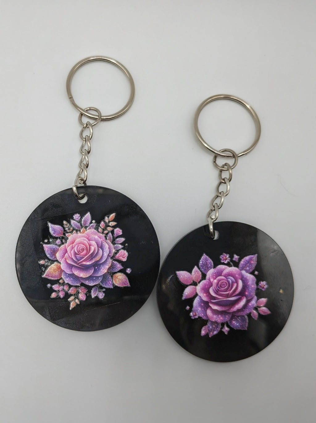 NEW!!! Black acrylic rose keychains