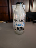 Upcycled glass water bottles