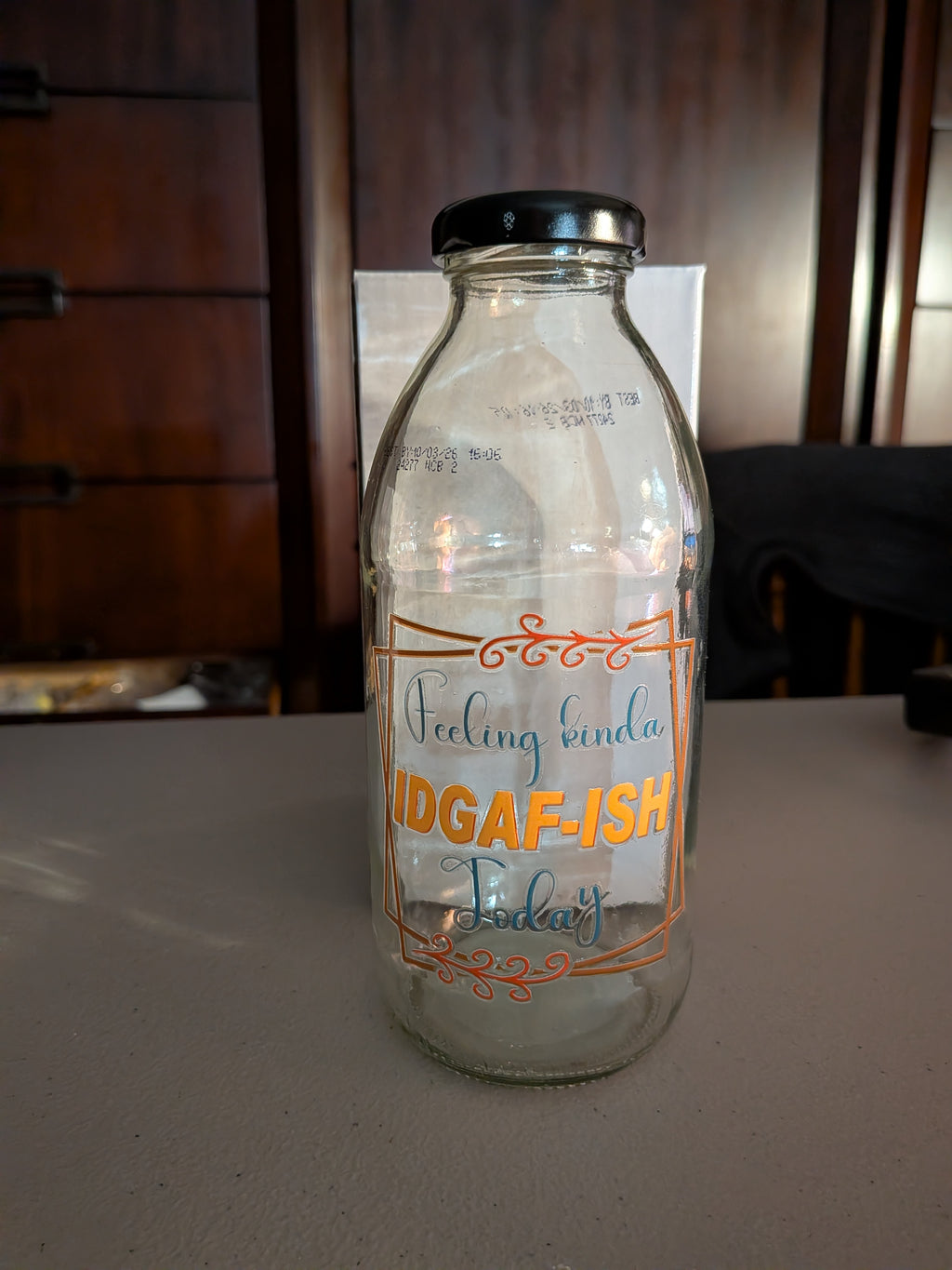 Upcycled glass water bottles