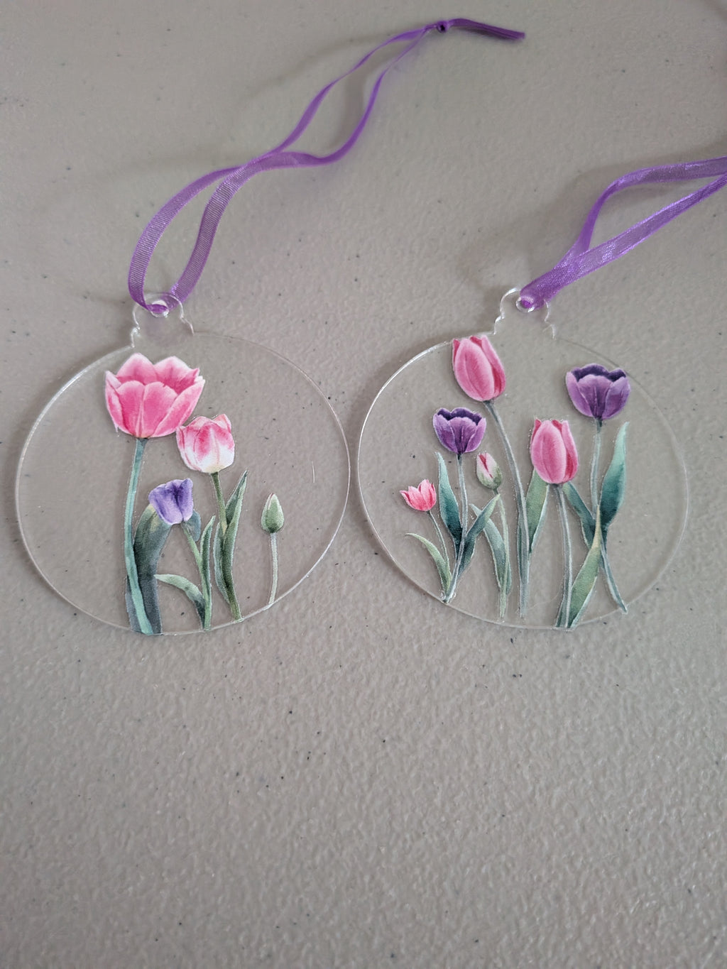 NEW DESIGNS ADDED!!! Acrylic ornaments 2" round clear