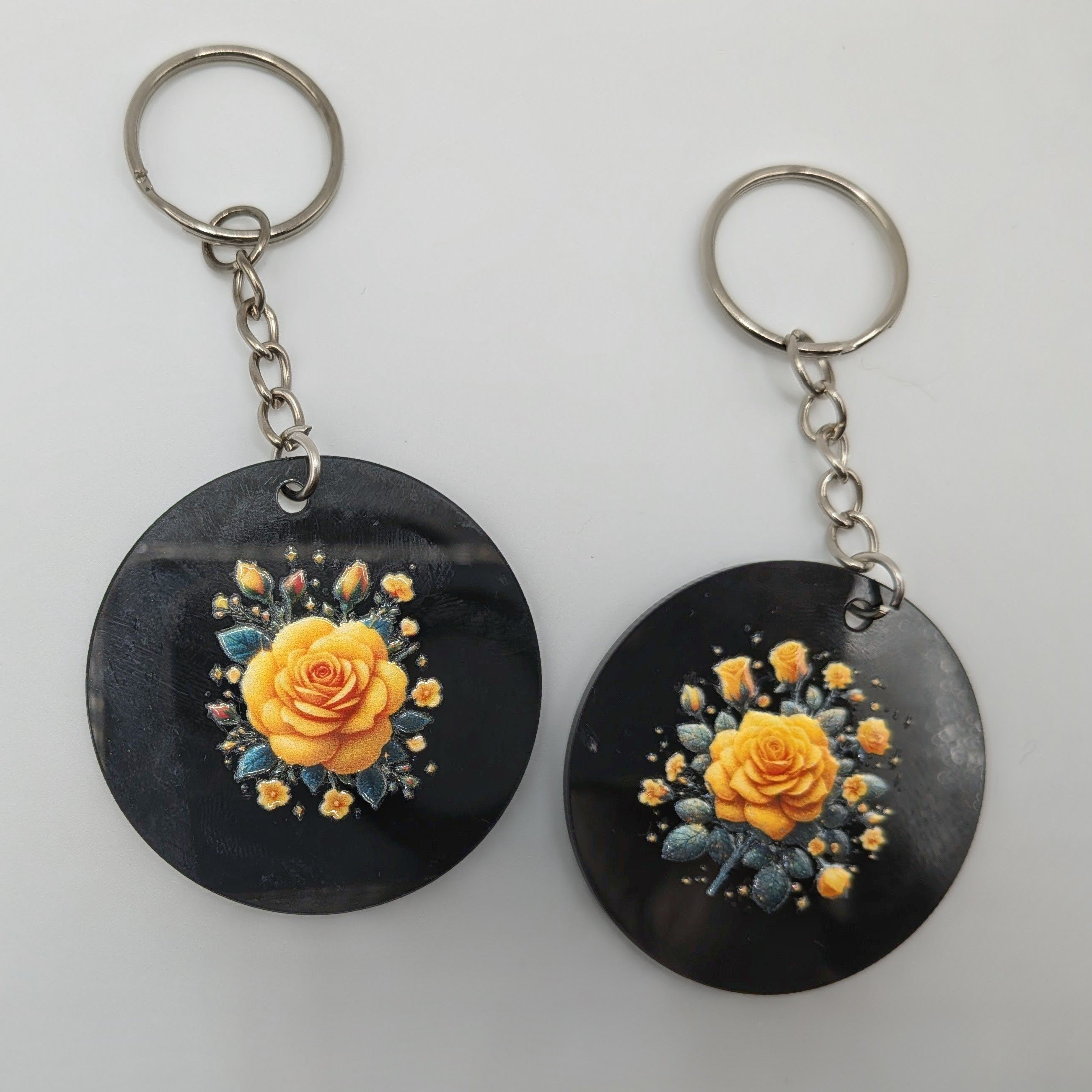 NEW!!! Black acrylic rose keychains
