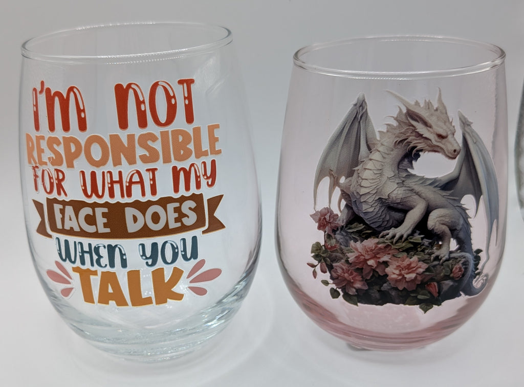 Dragon stemless wineglasses