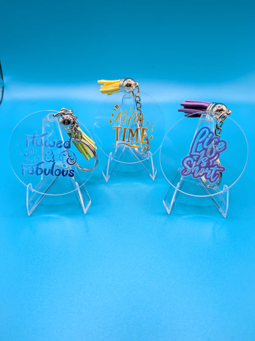 3pk bundle of 2" round acrylic keychains