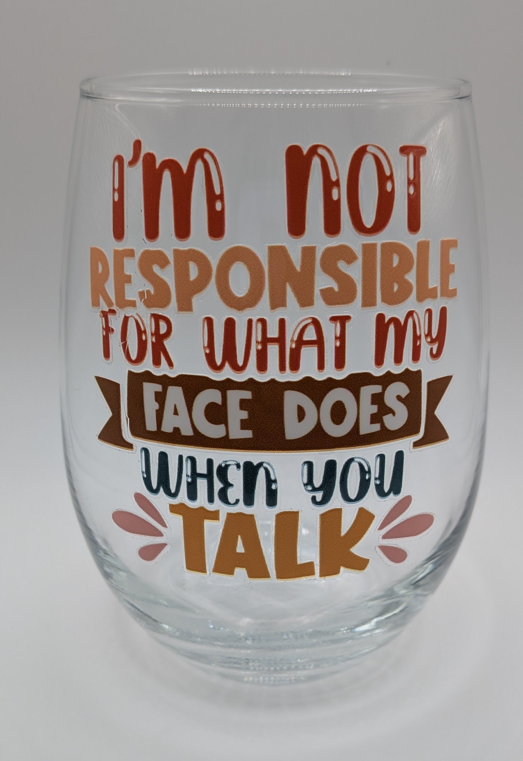Clear Stemless Wineglasses