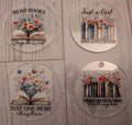 Book Lovers' round acrylic keychains