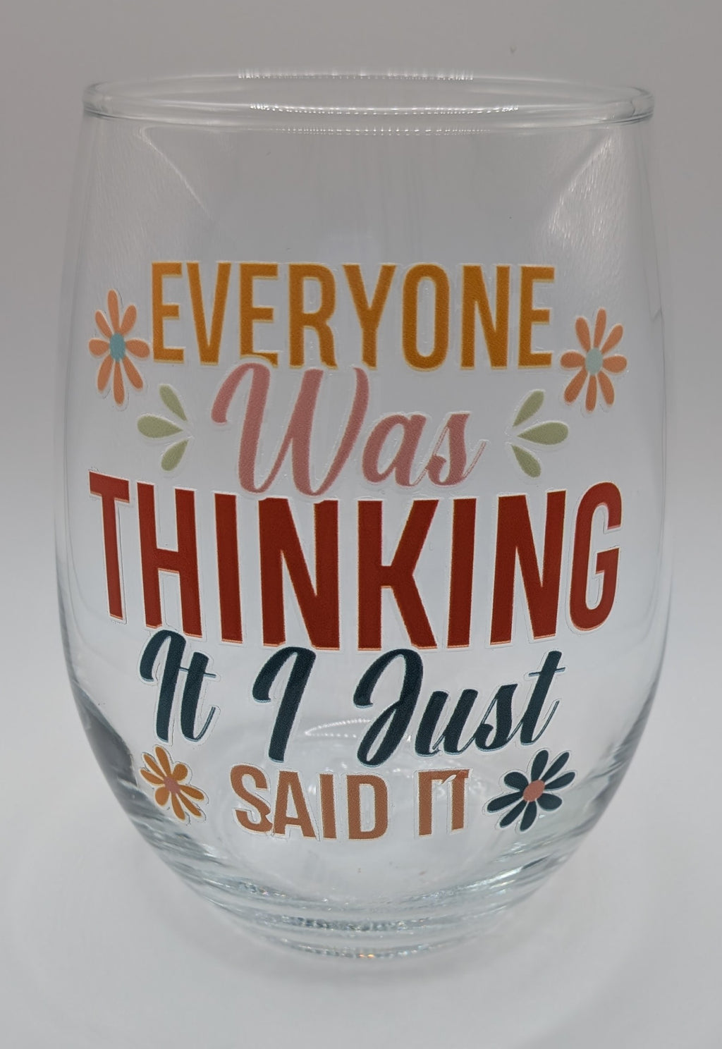 Clear Stemless Wineglasses