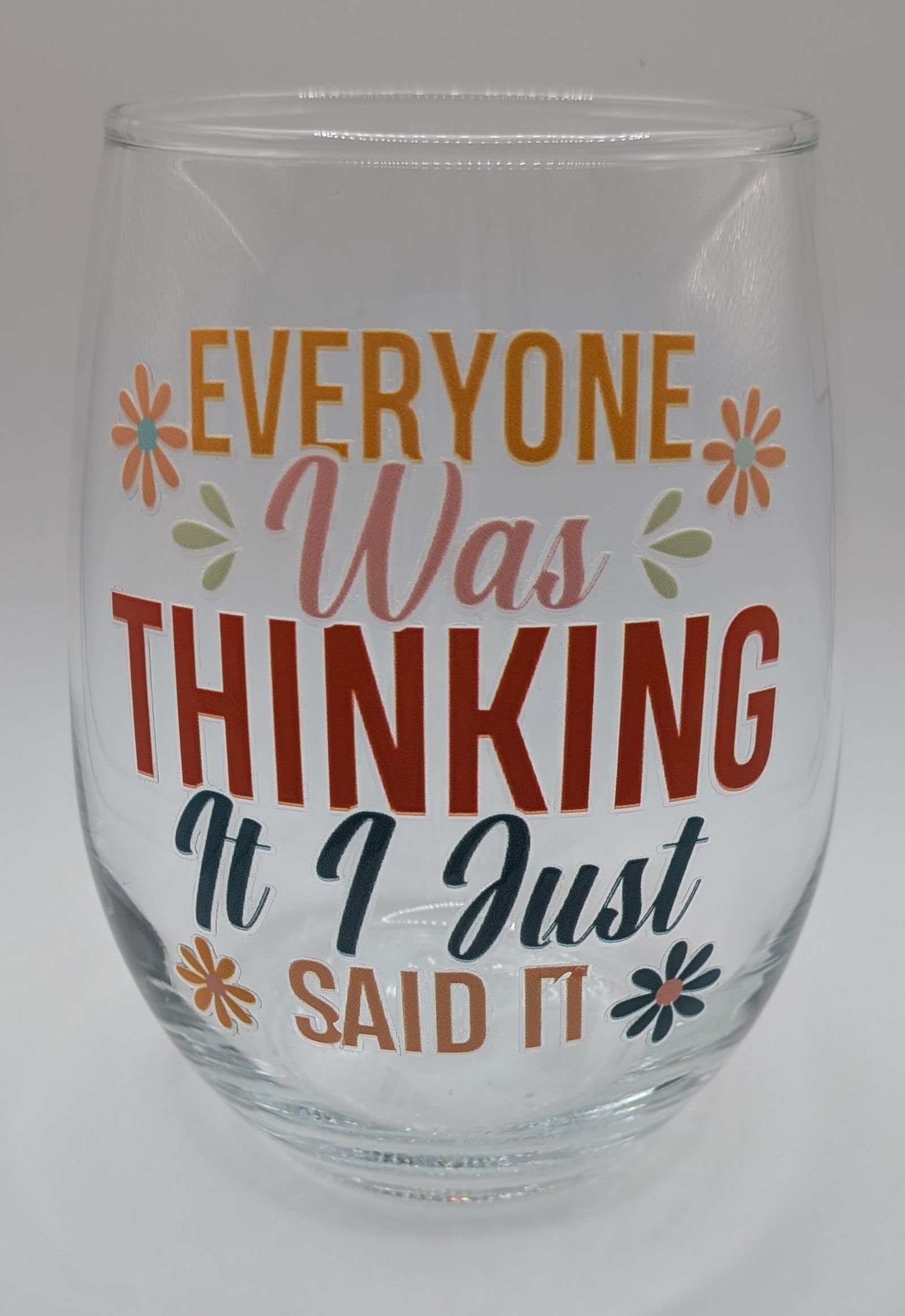 Clear Stemless Wineglasses