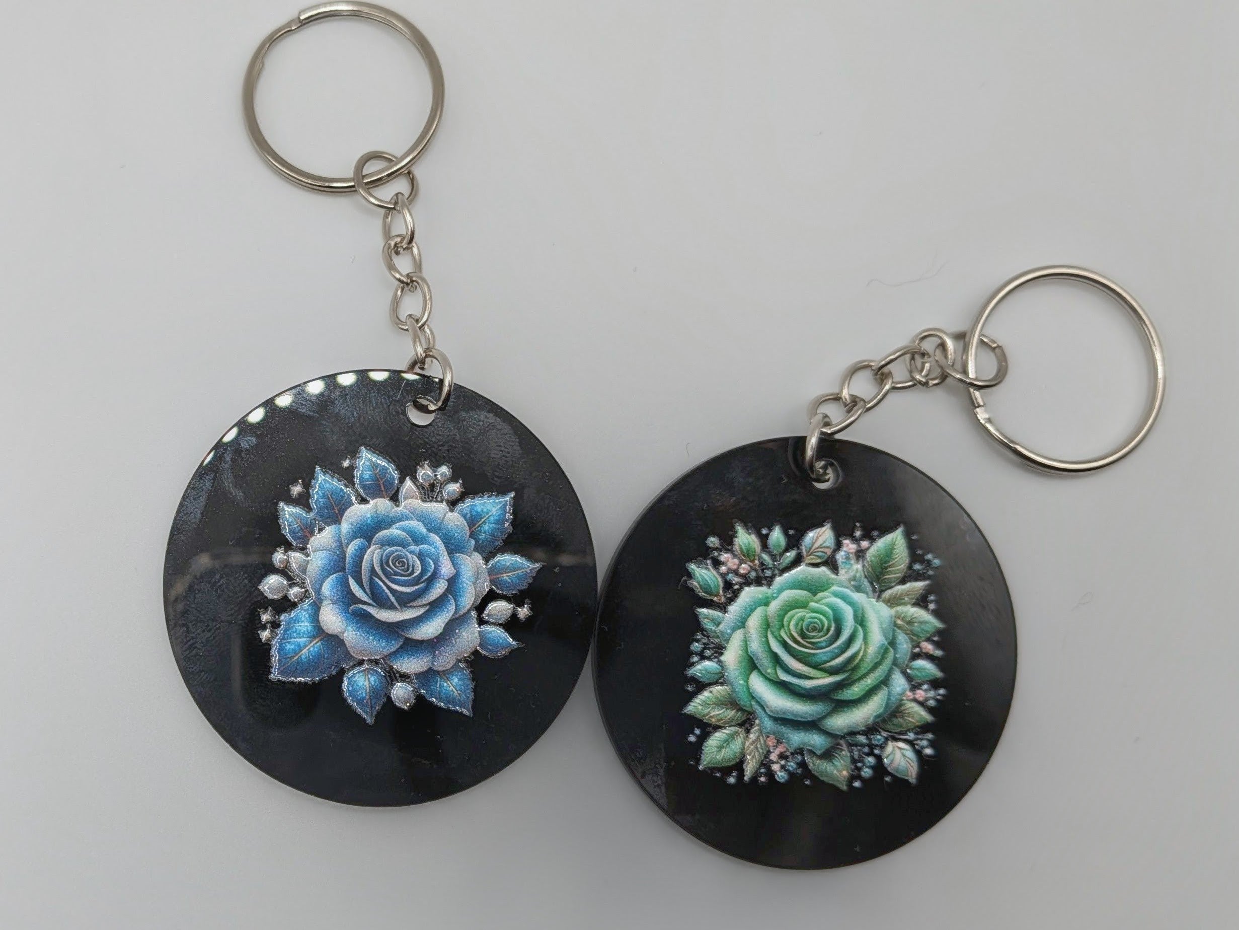 NEW!!! Black acrylic rose keychains