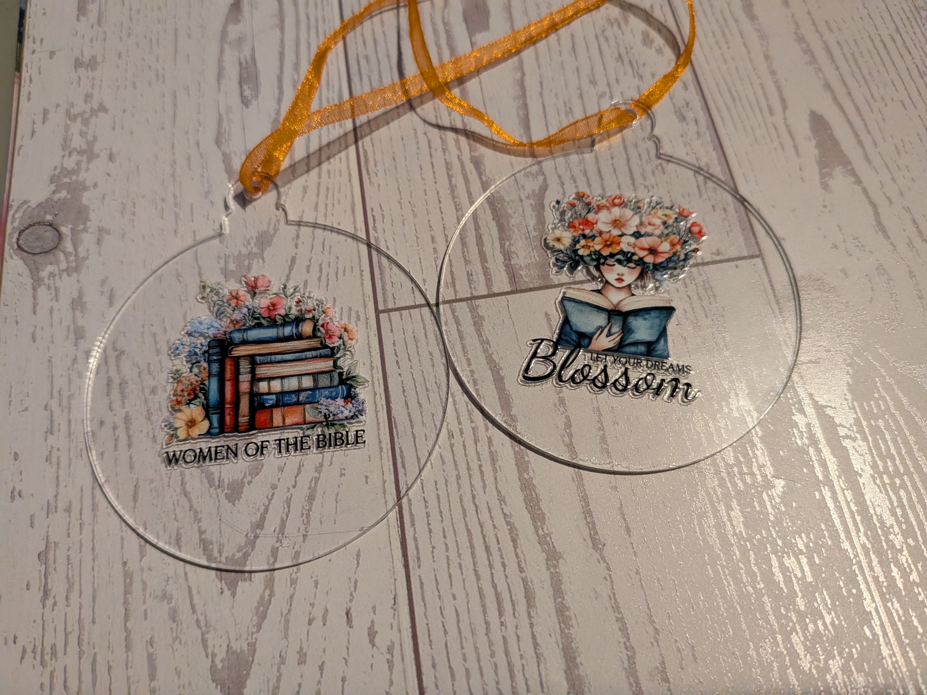 NEW DESIGNS ADDED!!! Acrylic ornaments 2" round clear