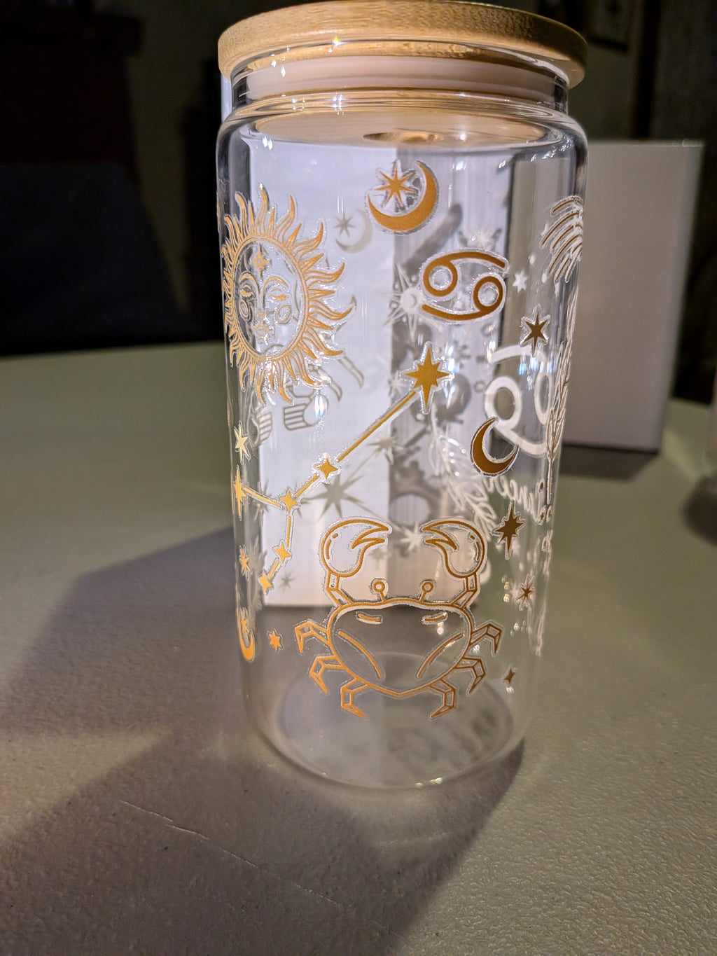 Zodiac glass tumbler 16oz