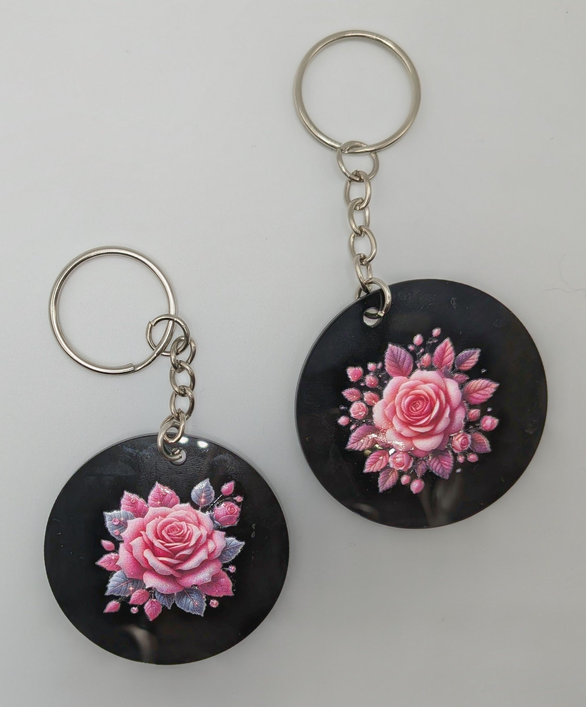 NEW!!! Black acrylic rose keychains