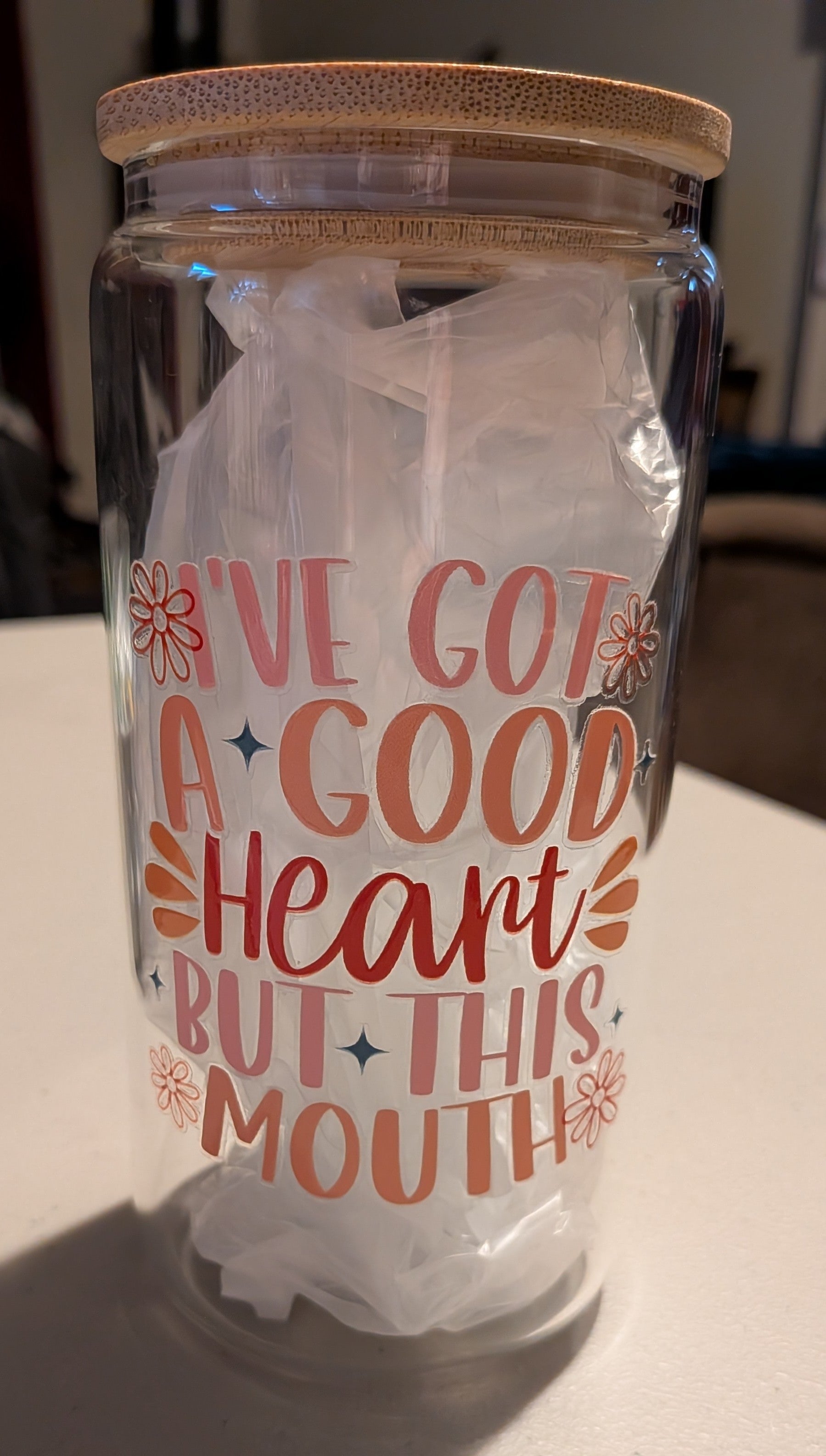16oz Beer can glasses with bamboo lid