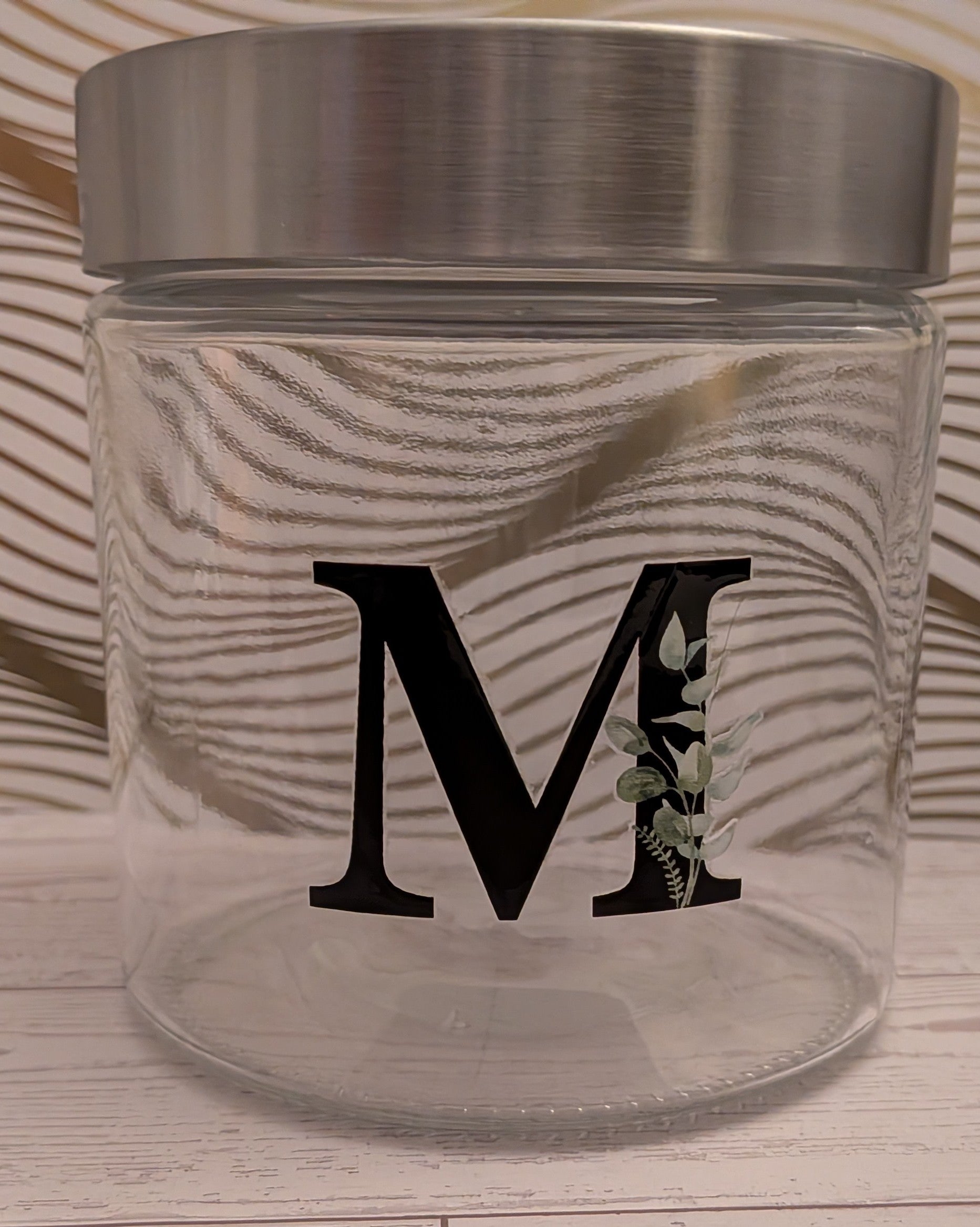 Glass jar with stainless steel lid, 29.75 oz