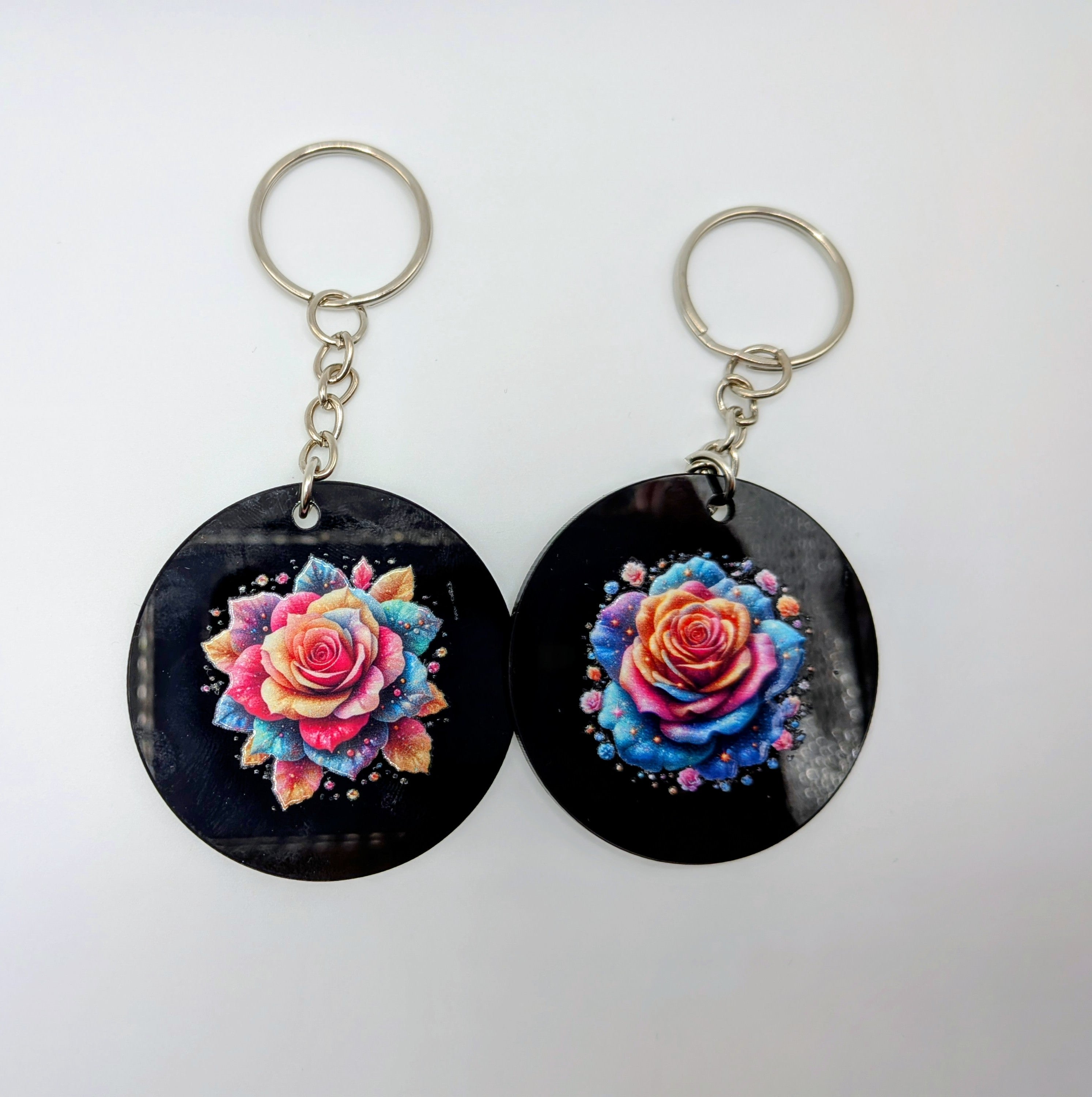 NEW!!! Black acrylic rose keychains
